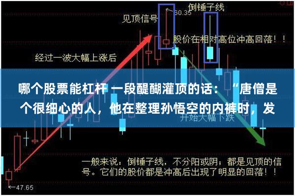 哪个股票能杠杆 一段醍醐灌顶的话： “唐僧是个很细心的人，他在整理孙悟空的内裤时，发